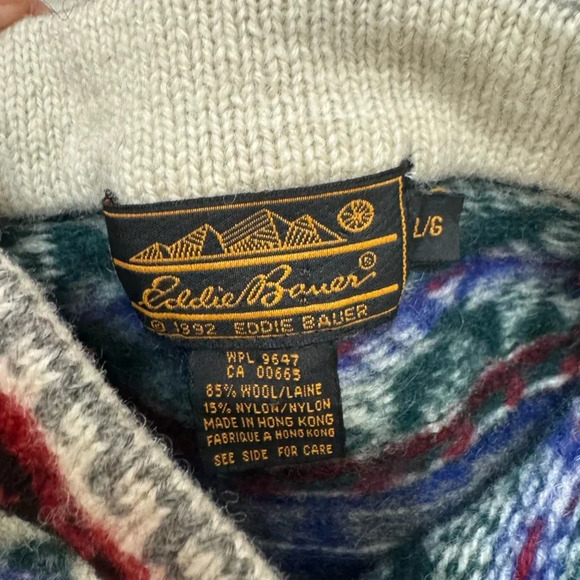 Vintage Eddie Bauer 90’s Wool Fair Isle Women’s Sweater - Picture 6 of 7